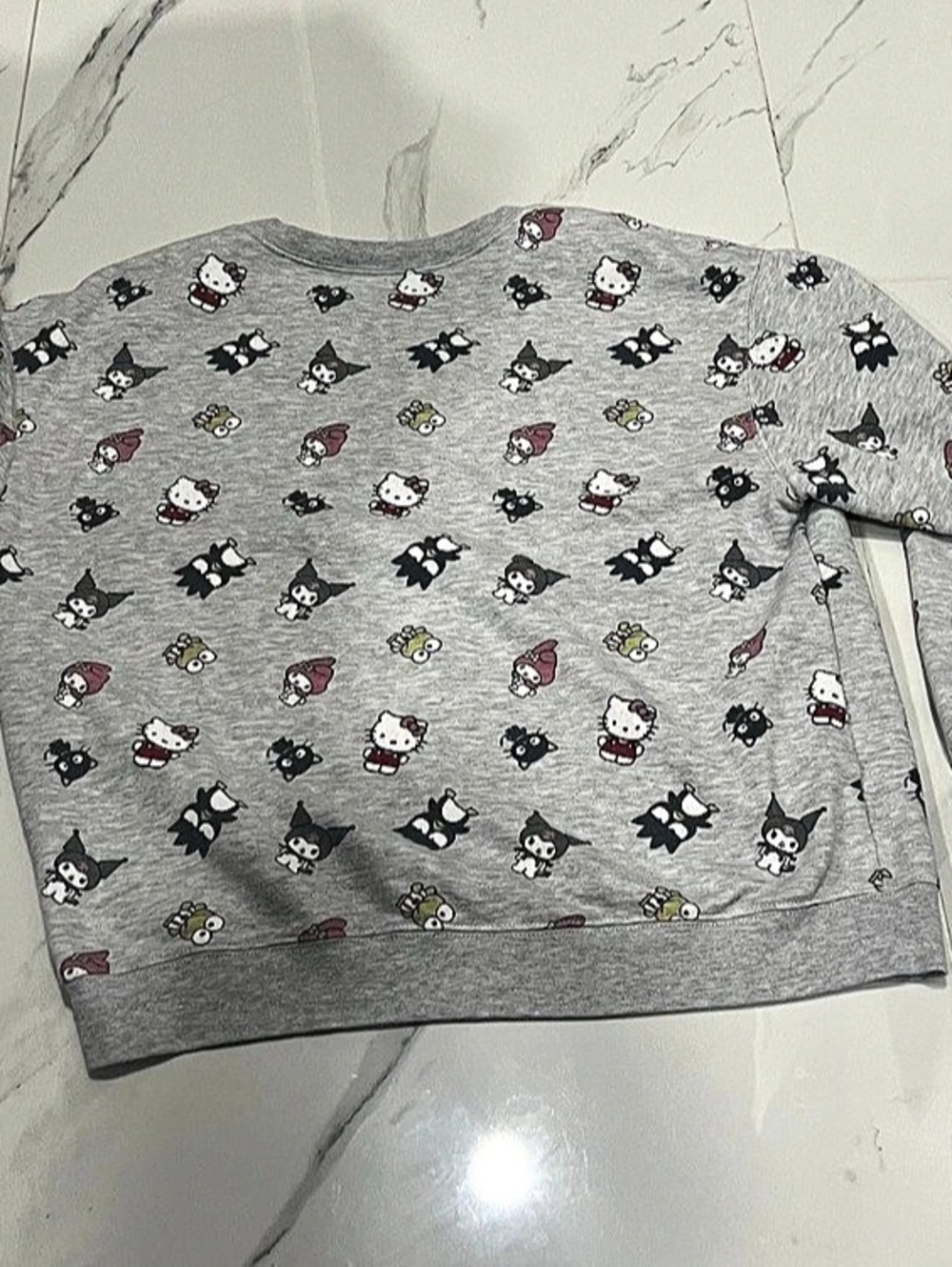 Sanrio Hello Kitty and Friends All-Over Print Sweatshirt Gray XL